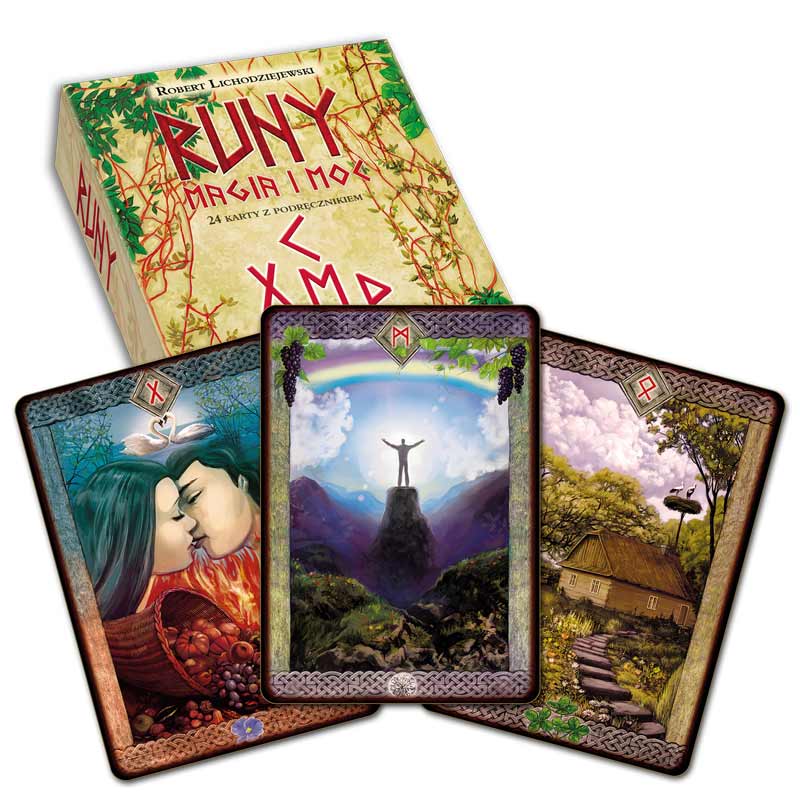 Runy magia i moc – 24 karty + książka - Okładka książki