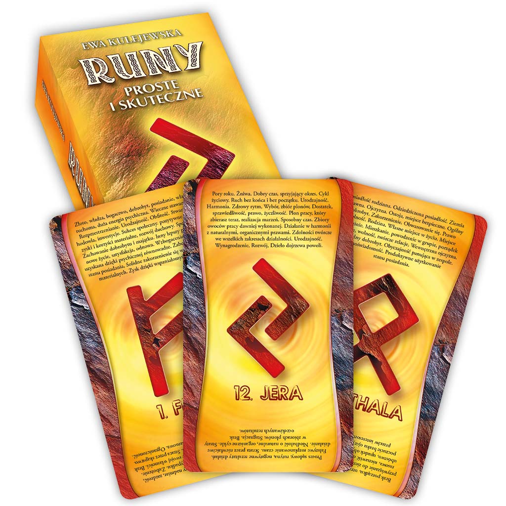 Runy proste i skuteczne  – 24 karty + książka - Okładka książki