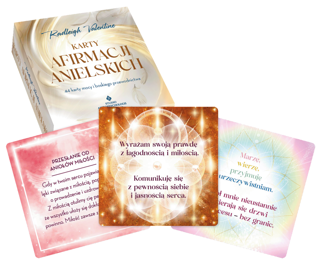Pudełko z kartami afirmacji anielskich.